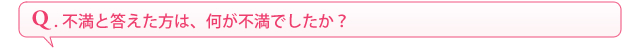 不満と答えた方は、何が不満でしたか？